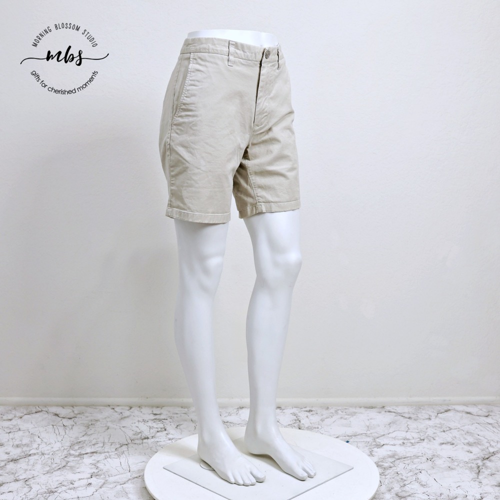 Bonobos High Waist Minimalist 7 Inch Inseam Short Cream Women 31